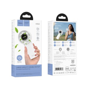 Ventilador Portátil HOCO HX62 6000mAh | 5 Velocidades + Display LED