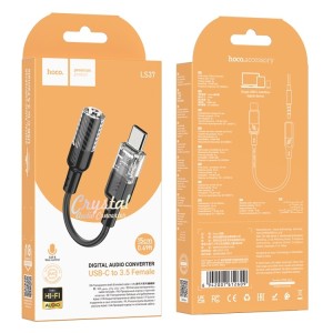 Adaptador Audio USB-C a Jack 3.5 mm HOCO LS37 con Micrófono