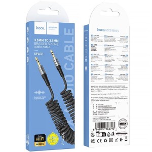 HOCO UPA33 3.5 mm Auxiliary Cable with Spring, 1.5 m | Hi-Fi Audio