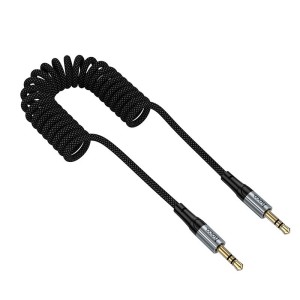 HOCO UPA33 3.5 mm Auxiliary Cable with Spring, 1.5 m | Hi-Fi Audio